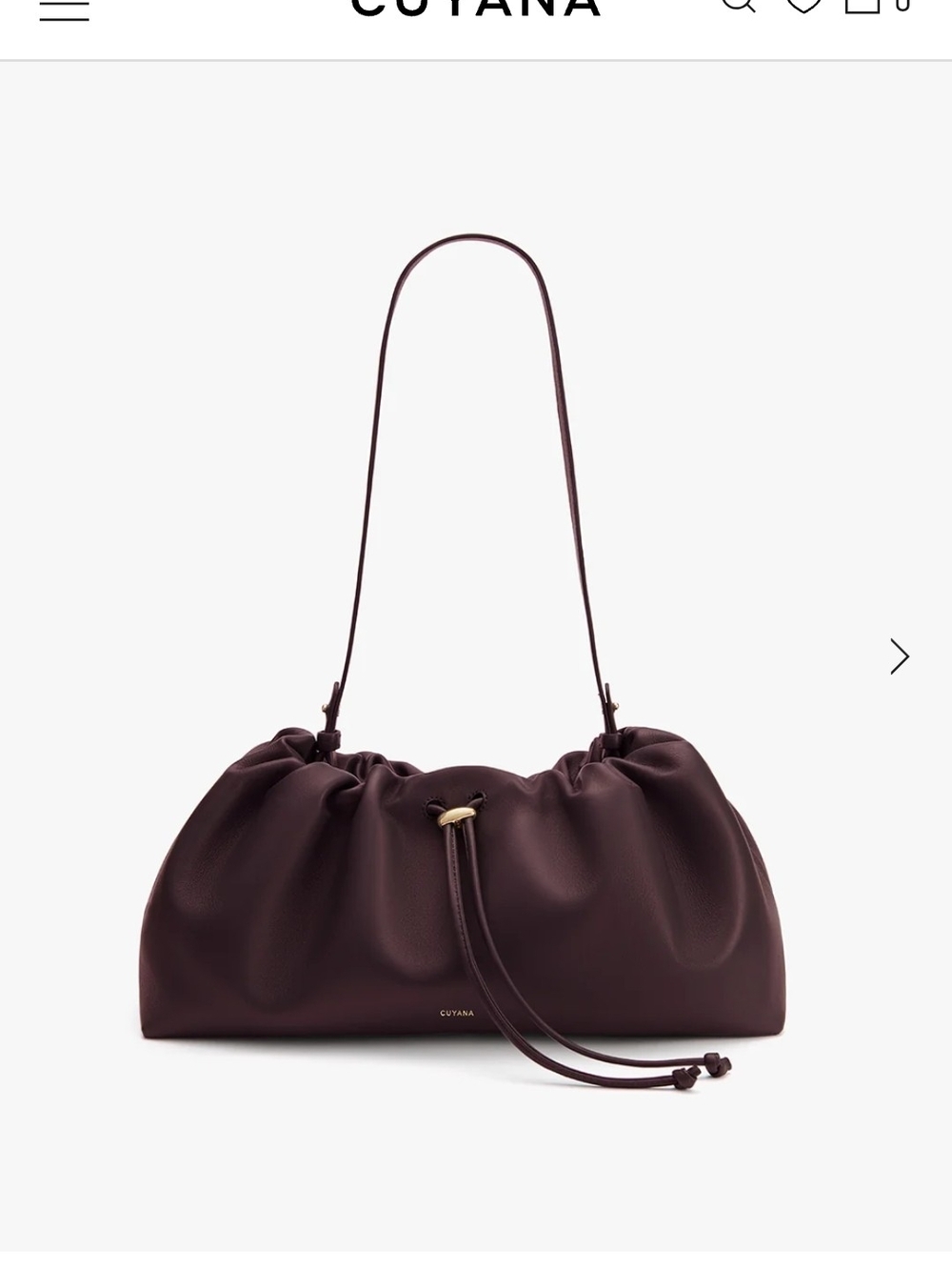 🌟 Cuyana Dia Lambskin Bag in Plum - Drawstring Shoulder Bag